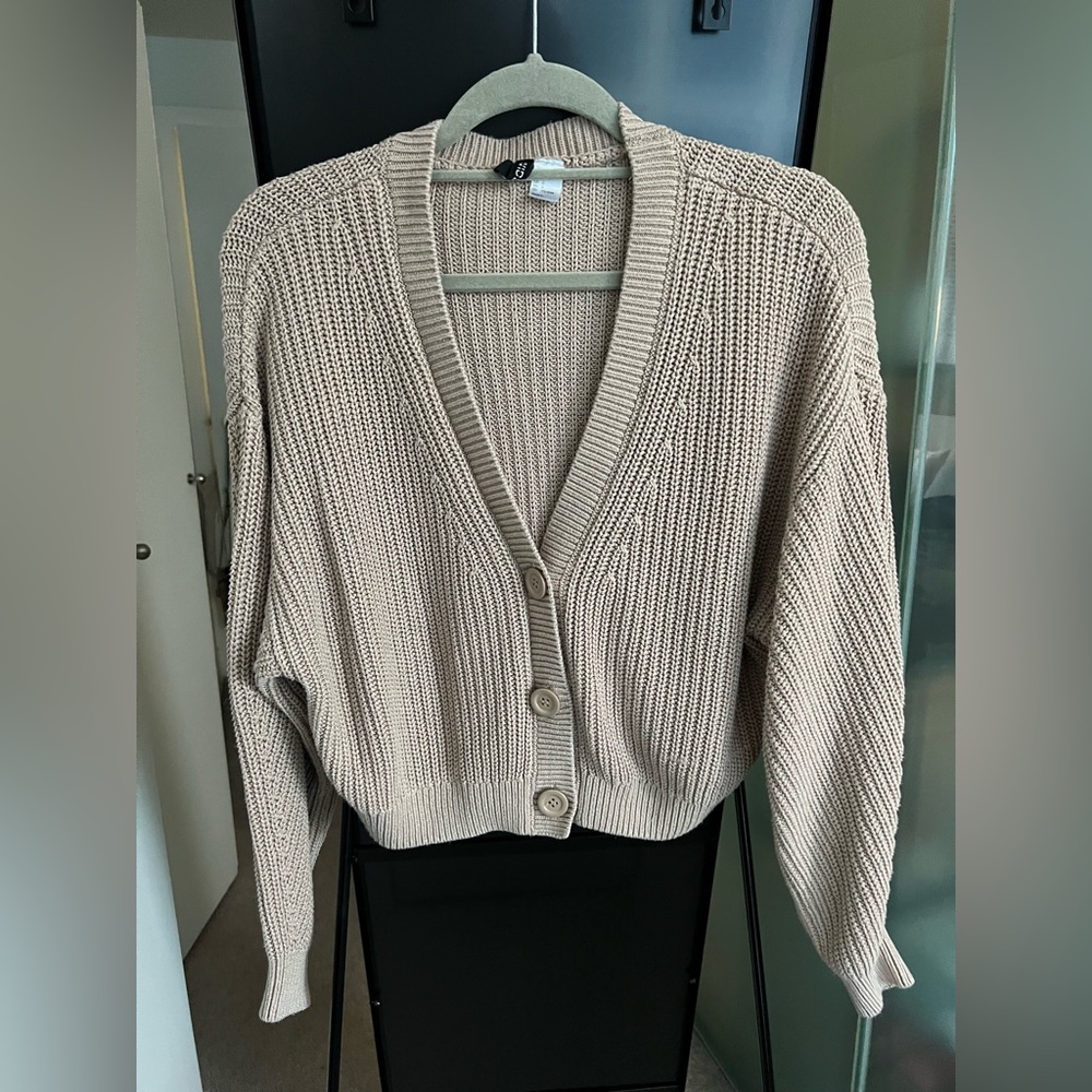 Women's Beige Cardigan Sweater